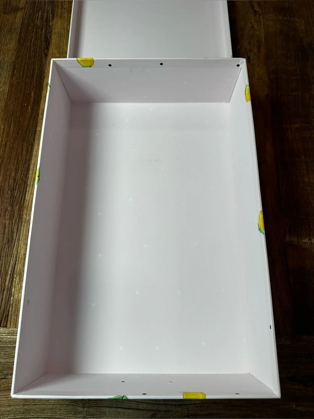 Lemon Pattern Decorative Storage Box - White and Yellow
